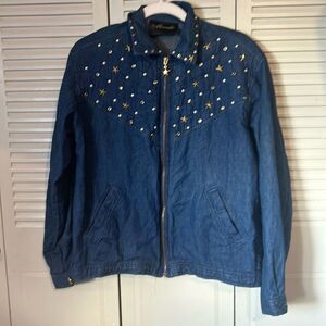 Mureli Denim jacket Gold Embellished  size S VTG